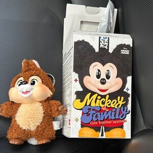 Mickey and Friends Disney Adorable Chip Plush Keychain - Brown and Cream (trade)